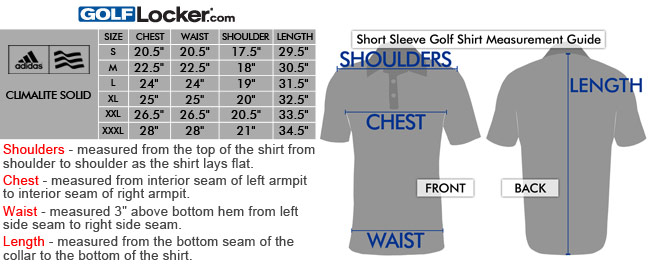 Adidas Climalite Solid Size Chart